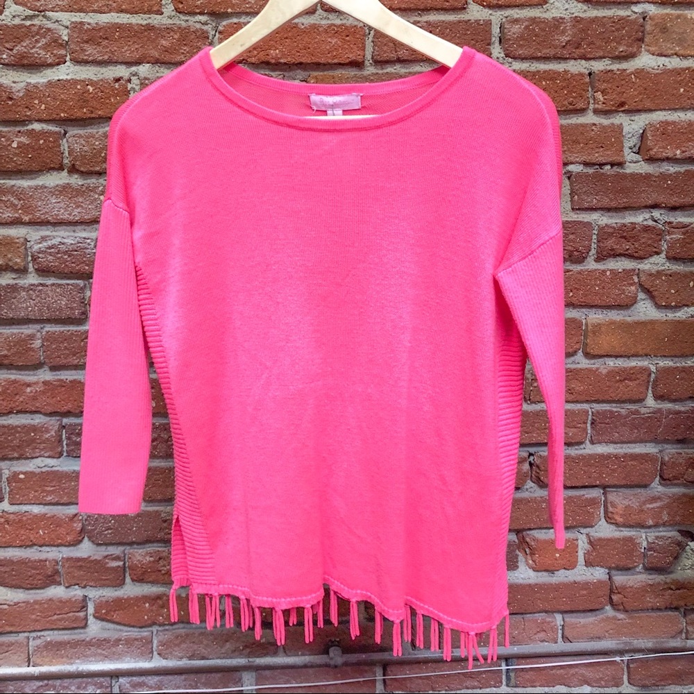 Girls’ Lilly Pulitzer Pink Fringe Sweater